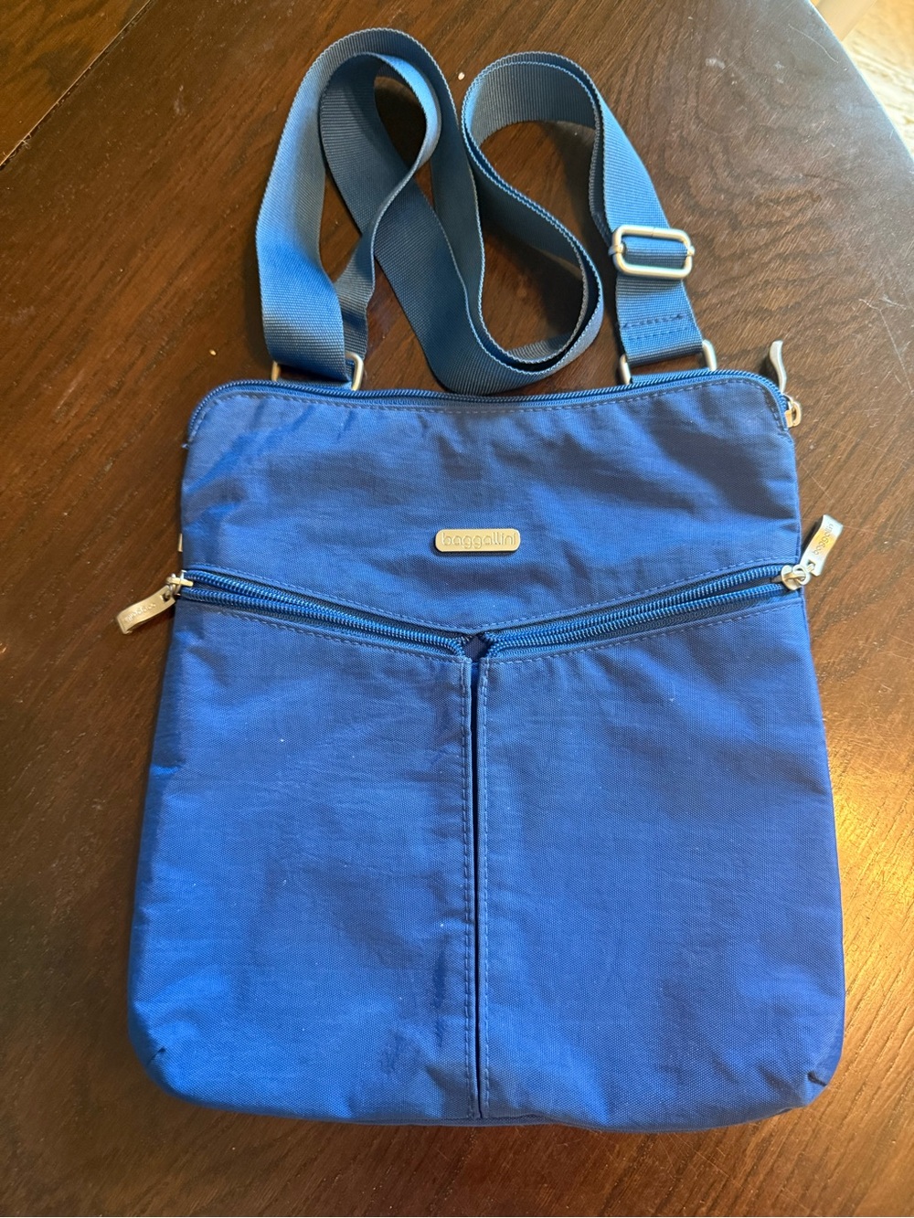 Baggallini Royal Blue Crossbody Bag with Front Zips